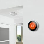 digital thermostat on wall