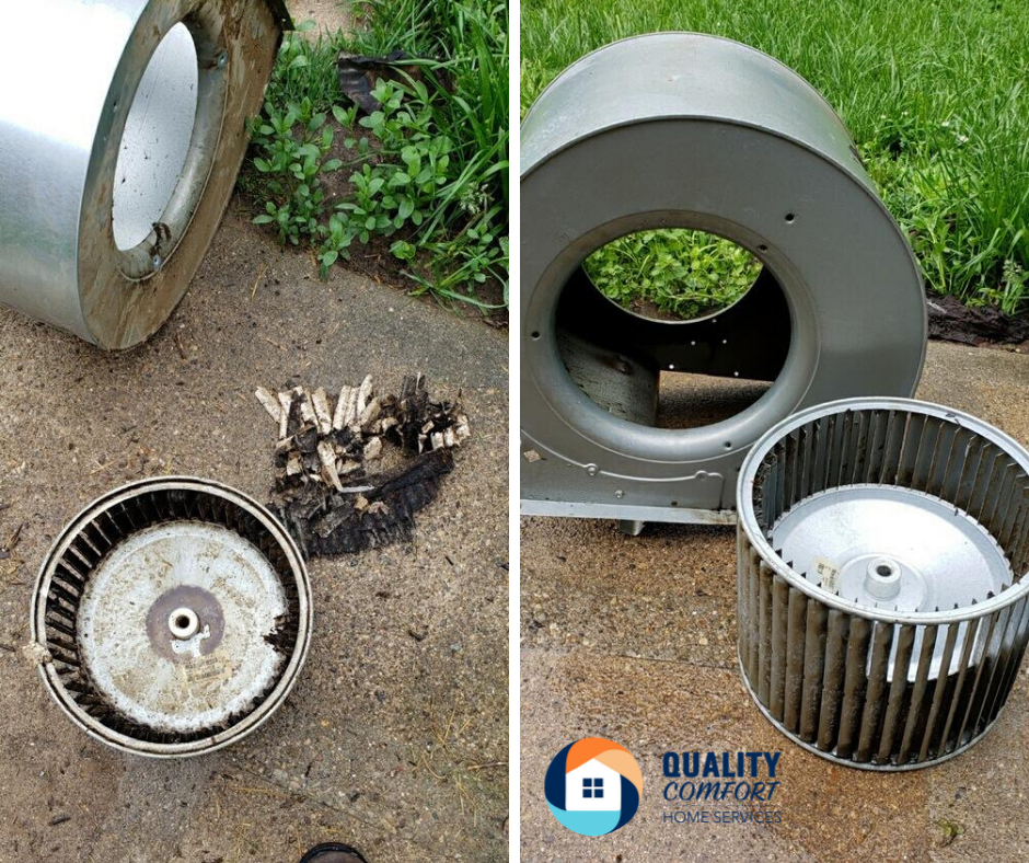 How to clean furnace blower wheel without removing