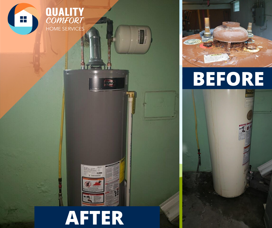 water heater installation before-after fb post